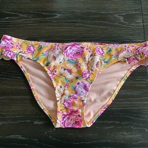 Orange & Pink Floral Bikini Hipster Bottom XL